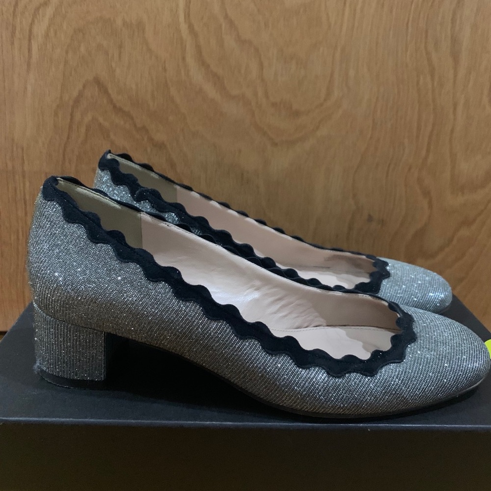 * J.Crew silver scalloped shoes - size 8